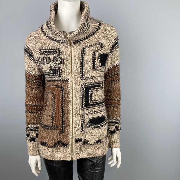 Aritizia Wilfred Free Alpaca Blend Zip Front Cardigan, Size XS - Picture 2 of 6